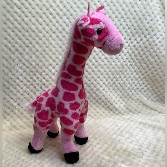 Adventure Planet Pink Plush Giraffe Stuffed Animal Toy Wired Legs - Picture 2 of 13